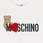 Girls Ivory Teddy Bear Logo T-Shirt, 1, hi-res