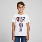 Boys White Teddy Bear Logo T-Shirt, 2, hi-res