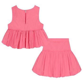 Girls Pink Bubble Skirt Set