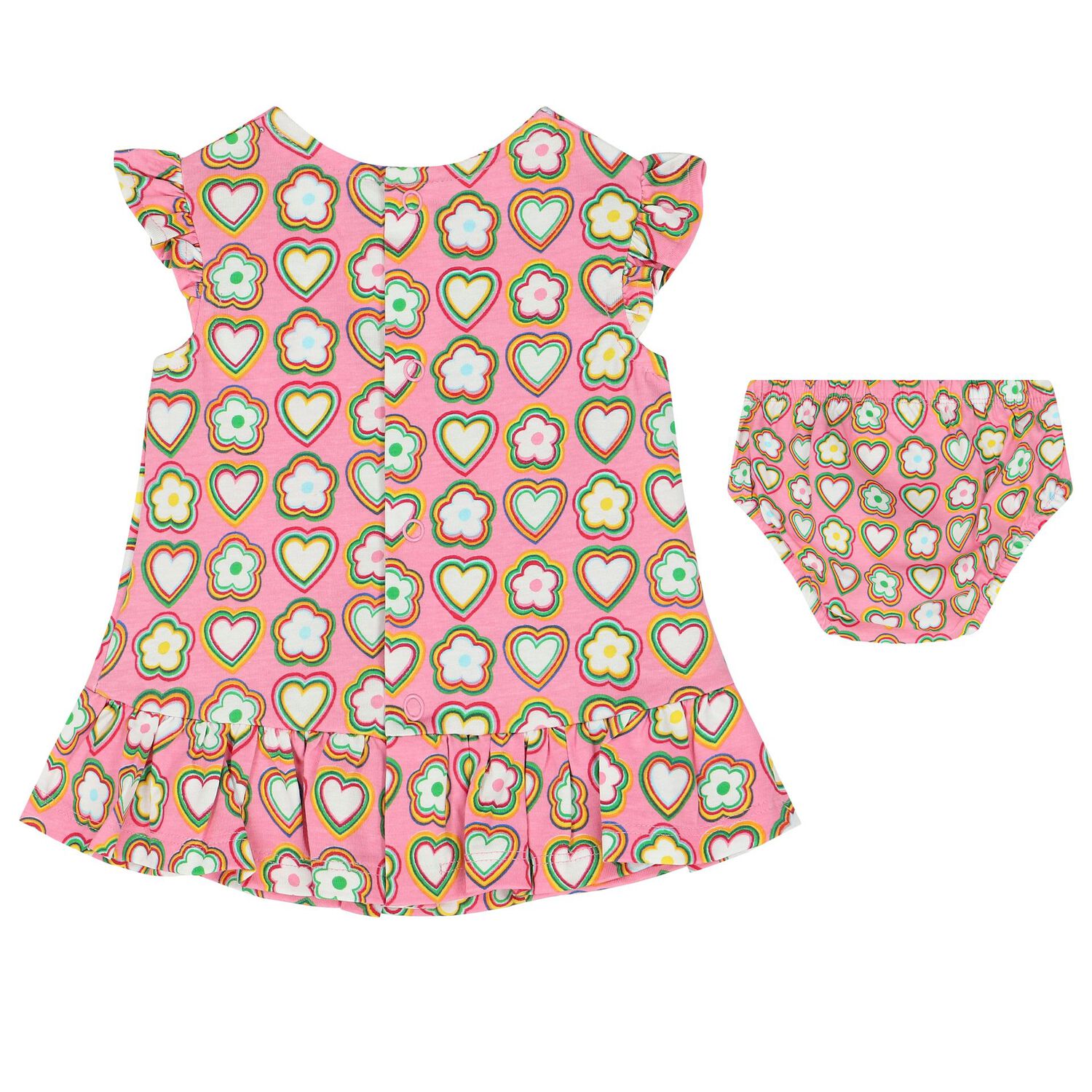 Girls Pink Flowers Dress Set, 1, hi-res