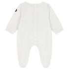 Baby Boys White Logo Babygrow, 1, hi-res