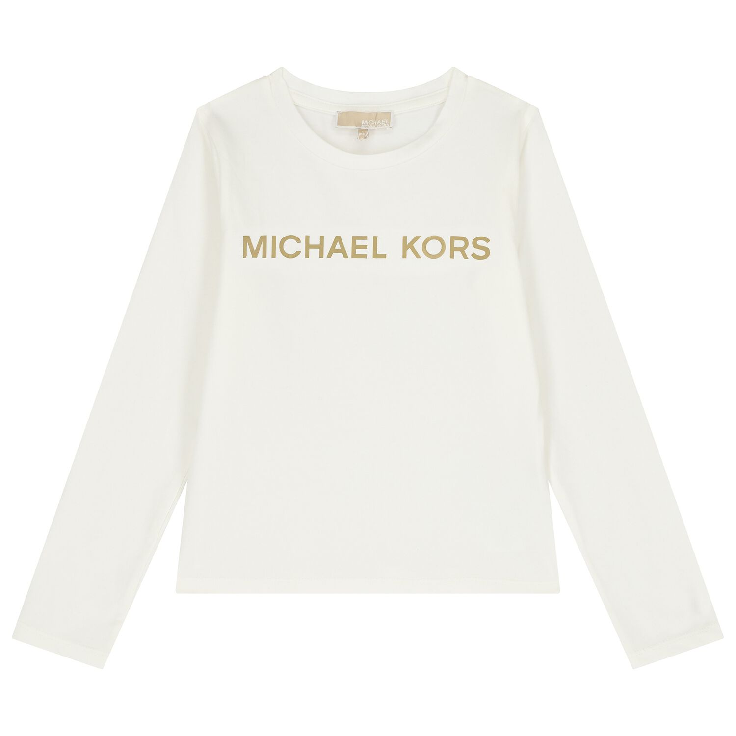 Girls White Logo Long Sleeve Top, 2, hi-res
