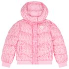Girls Pink Logo Padded Jacket, 1, hi-res