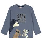Boys Blue Bear Long Sleeeve Top, 1, hi-res