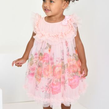 Baby Girls Pink Floral Tulle Dress