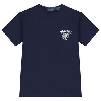 Boys Navy Blue Logo T-Shirt