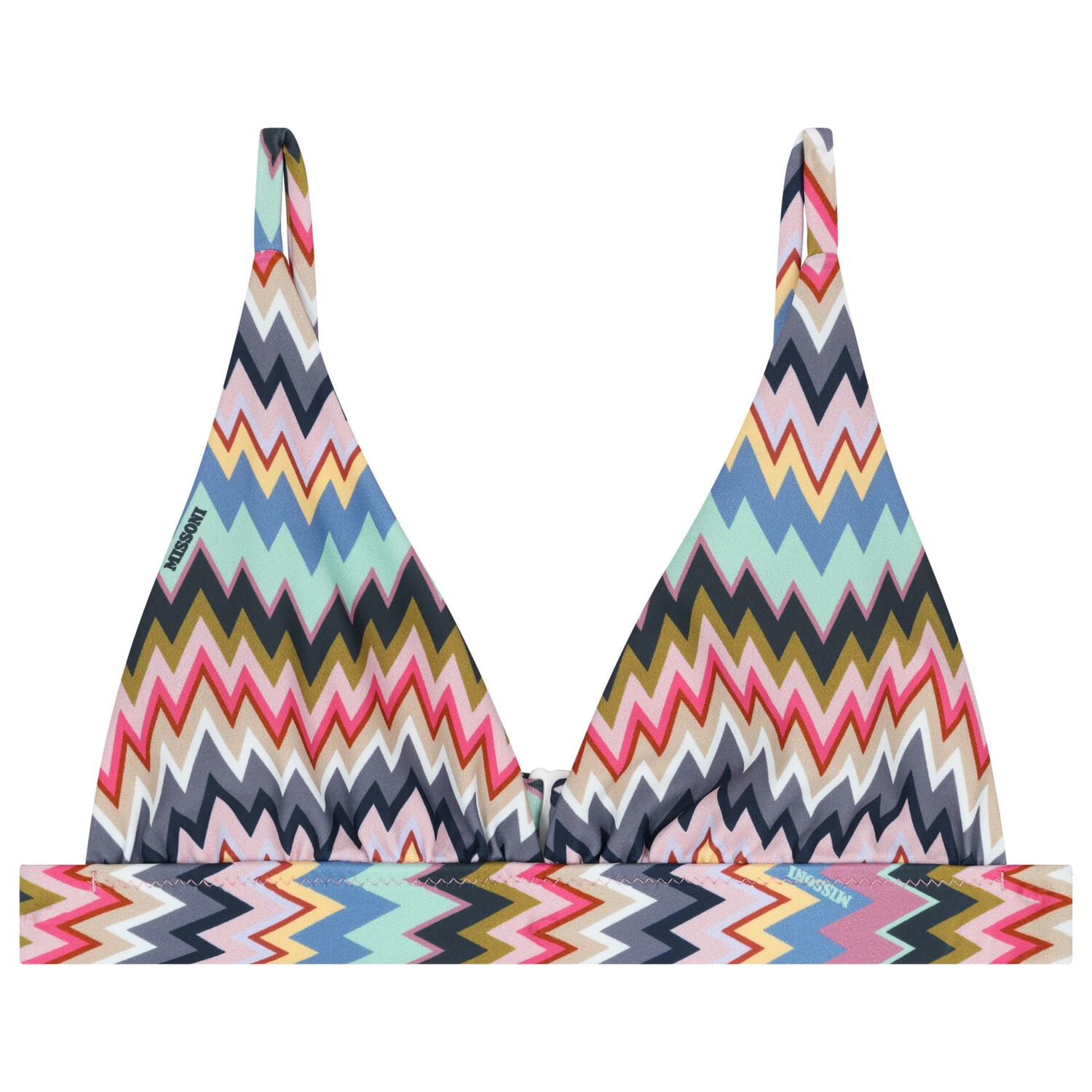 Girls Multi-Coloured Zigzag Print Bikini, 1, hi-res