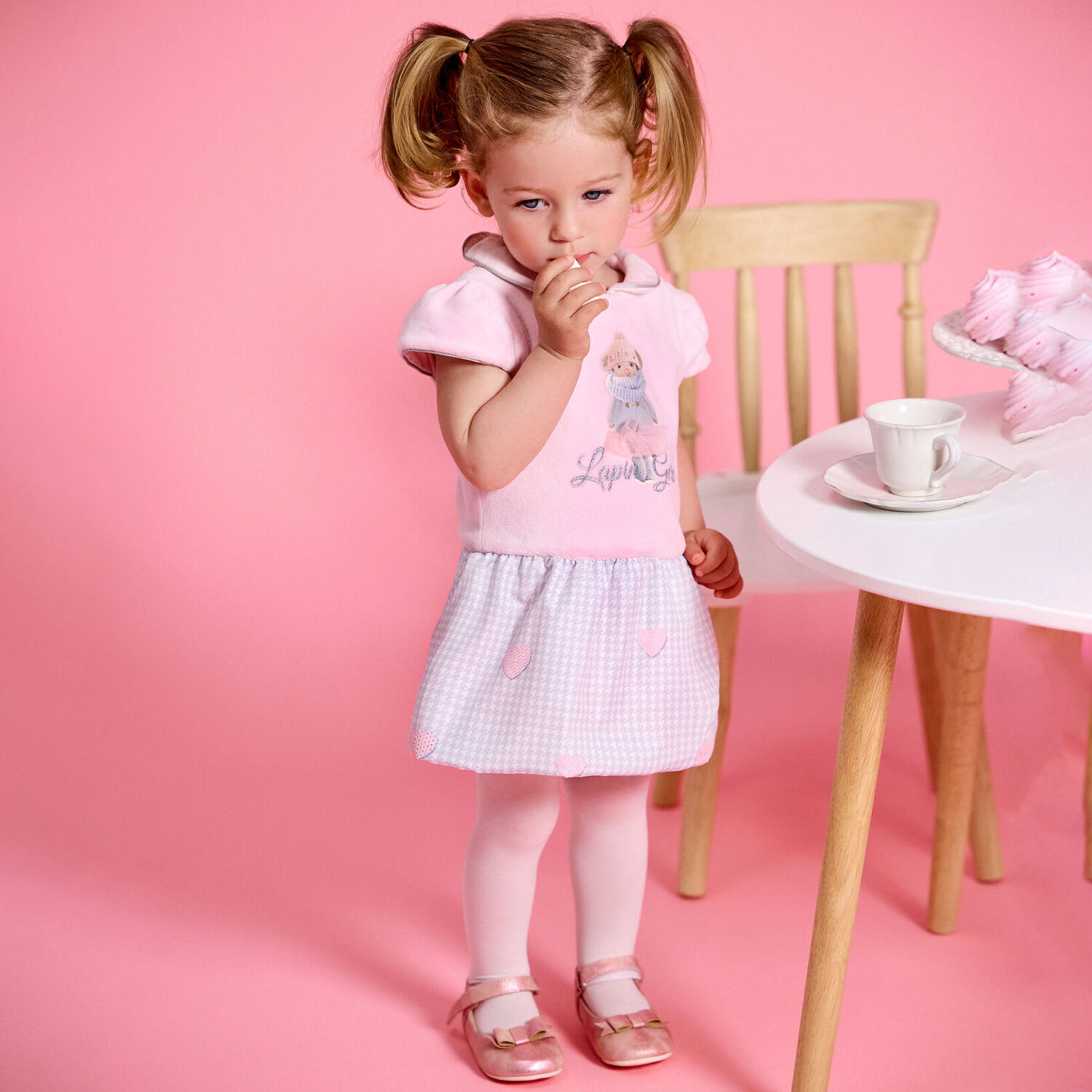 Girls Pink & Grey Mouse Dress, 1, hi-res image number null