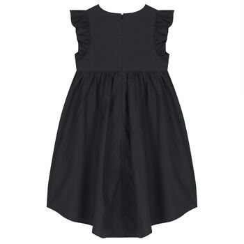 فستان بنات بالشعار مزين باحجار الراين  باللون الاسود 