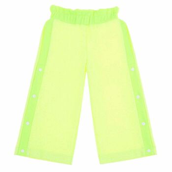 Girls Neon Yellow Wide Leg Trousers