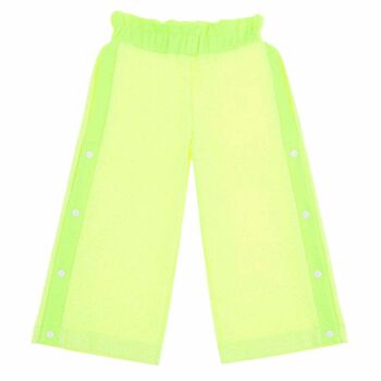 Girls Neon Yellow Wide Leg Trousers