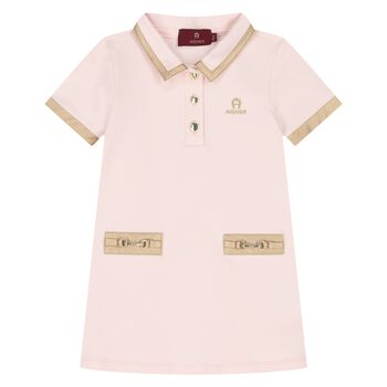 Younger Girls Pink Logo Dress