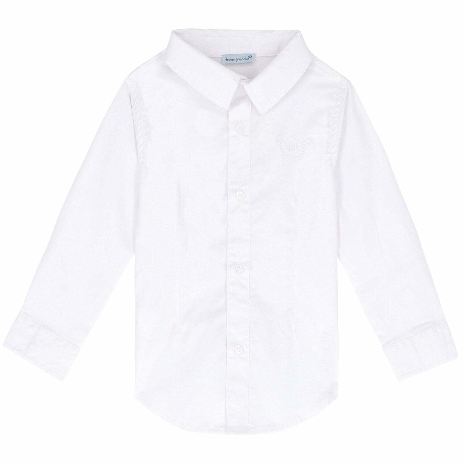 Boys White Long Sleeved Shirt, 1, hi-res