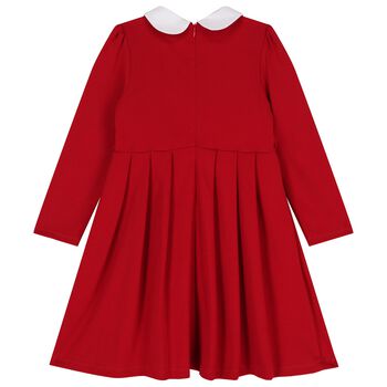Girls Red Pleated Dress