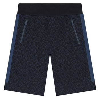Boys Navy Blue Logo Shorts