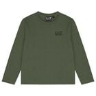 Boys Green Logo Long Sleeve Top, 4, hi-res