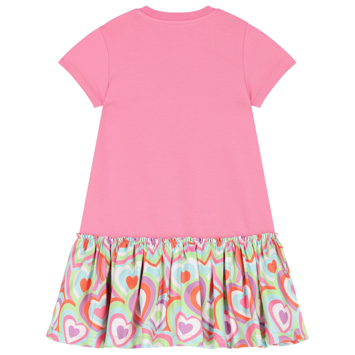 فستان بنات بشعار القلب باللون الوردي, 1, hi-res