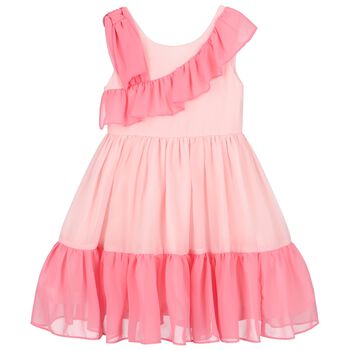 Girls Pink Chiffon Dress