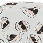 Baby Boys Beige & White Ikonik Karl Reversible Bucket Hat, 1, hi-res