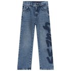 Boys Blue Denim Logo Jeans, 1, hi-res