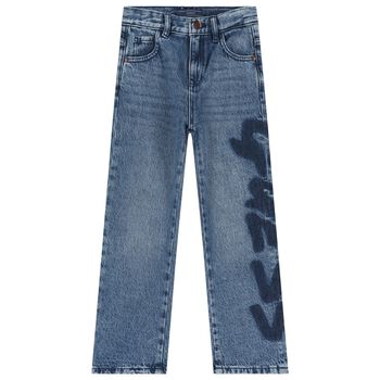 Guess Boys Blue Denim Logo Jeans, 1 Boys Blue Denim Logo Jeans