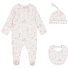 Baby Girls White & Pink Swan Babygrow Gift Set , 1, hi-res