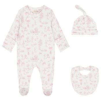 Baby Girls White & Pink Swan Babygrow Gift Set 