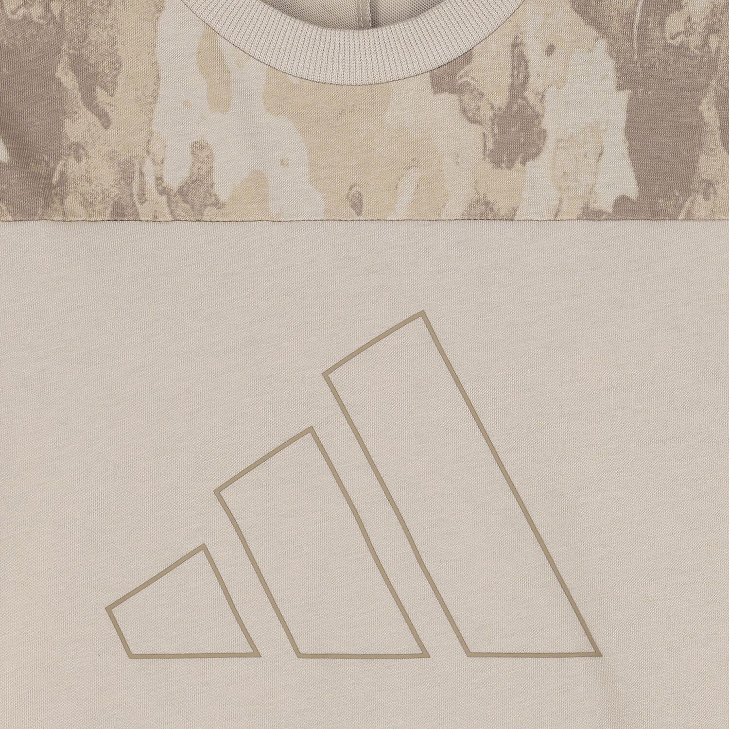 Boys Beige Camouflage Logo T-Shirt, 1, hi-res