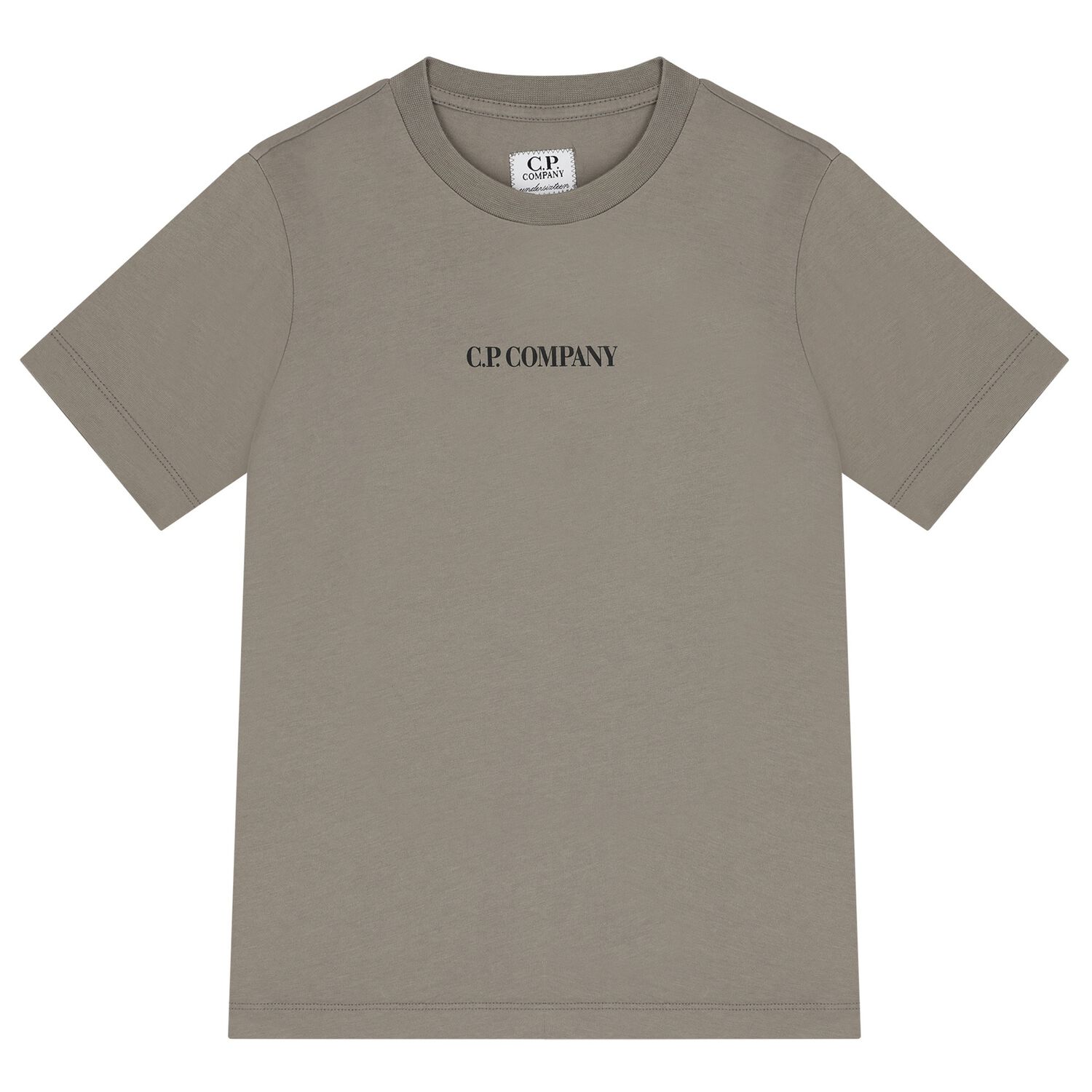 Boys Khaki Grey Logo T-Shirt , 3, hi-res