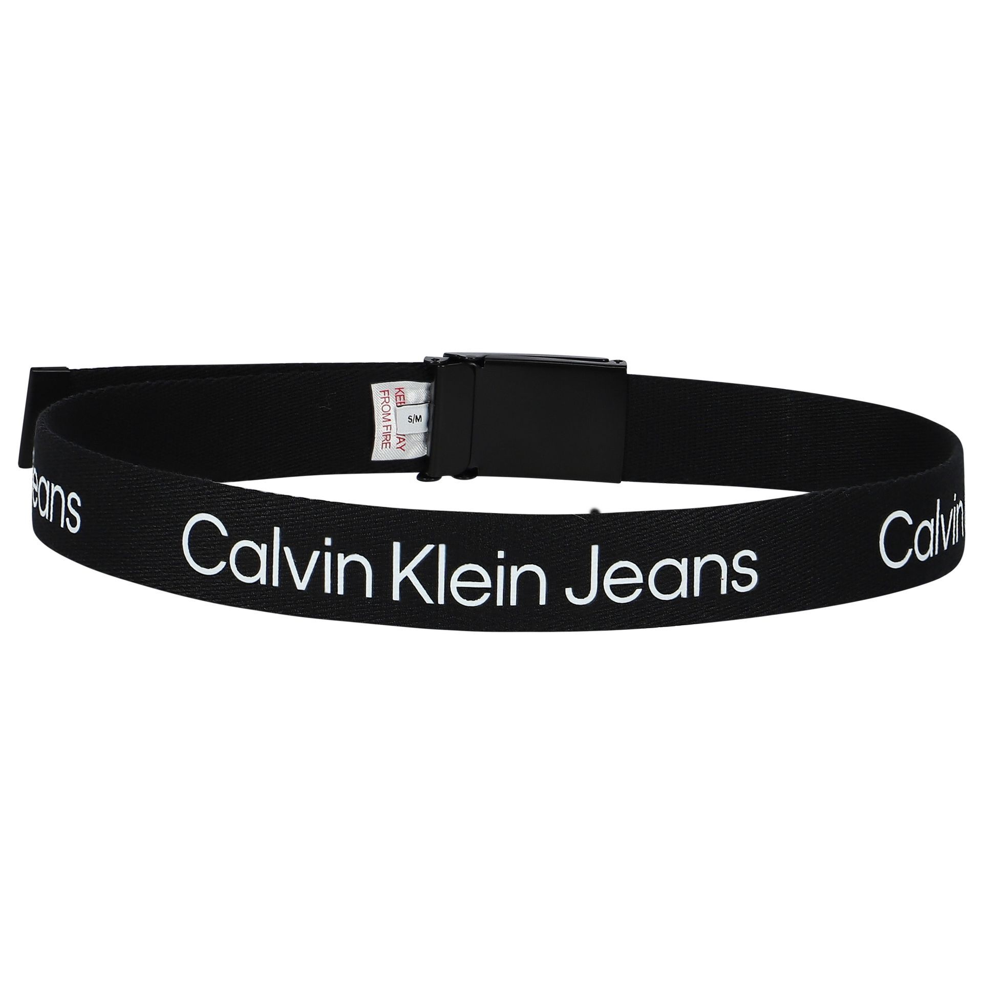 Calvin Klein White Woven Web Belt unisex Kids 4 7 Year Black by Childrensalon