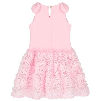 Girls Pink Tulle & 3D Flower Dress