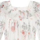 فستان بنات تول بطبعة الزهور باللون العاجي, 1, hi-res