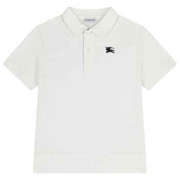 Boys White EKD Logo Polo Shirt