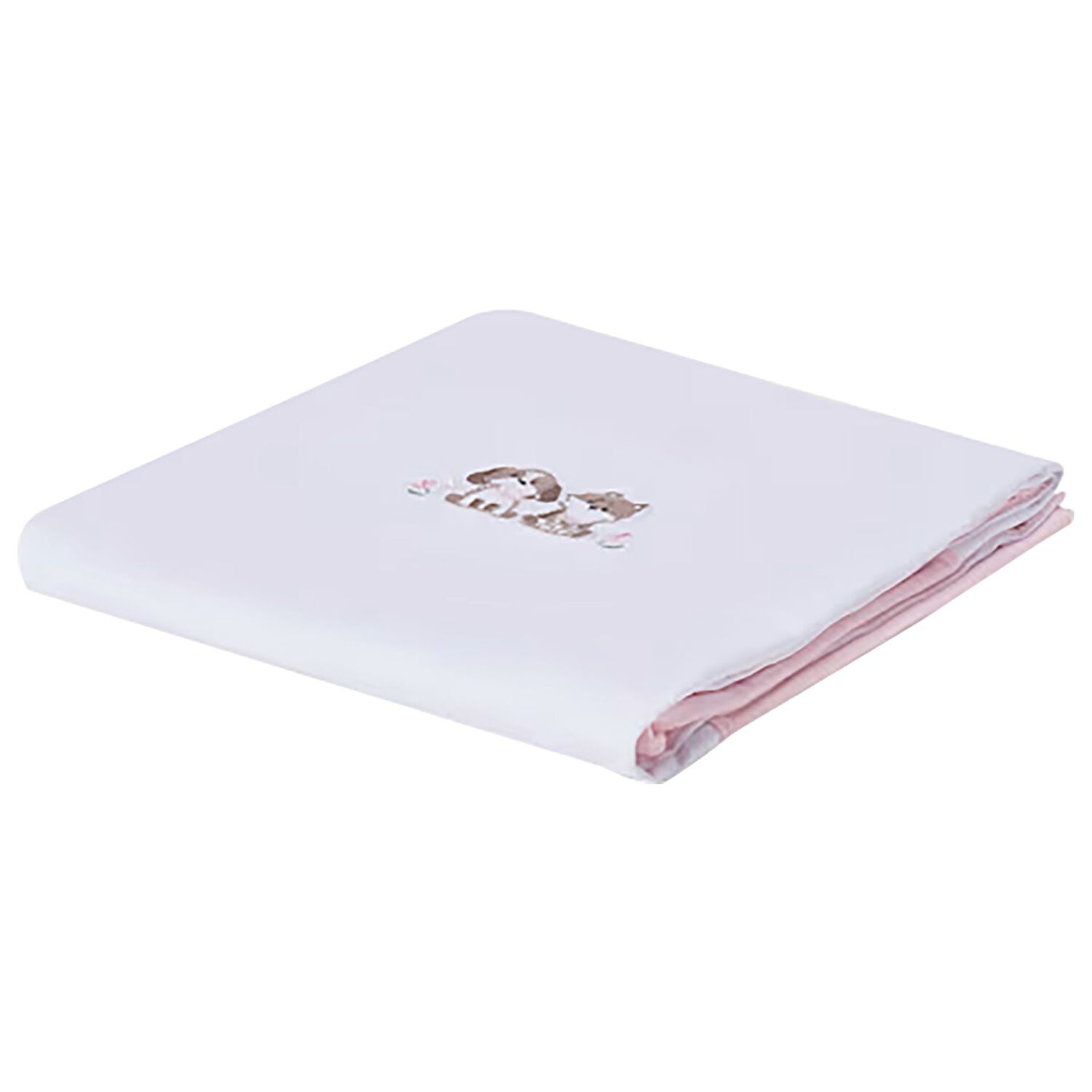 Baby Girls White & Pink Blanket, 1, hi-res