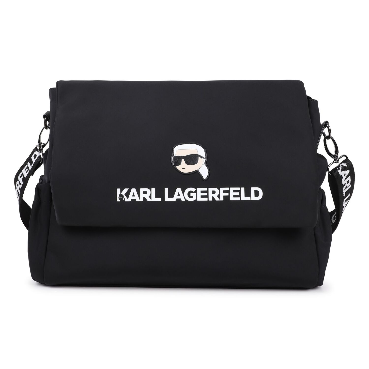 Black Ikonik Karl Logo Changing Bag, 1, hi-res