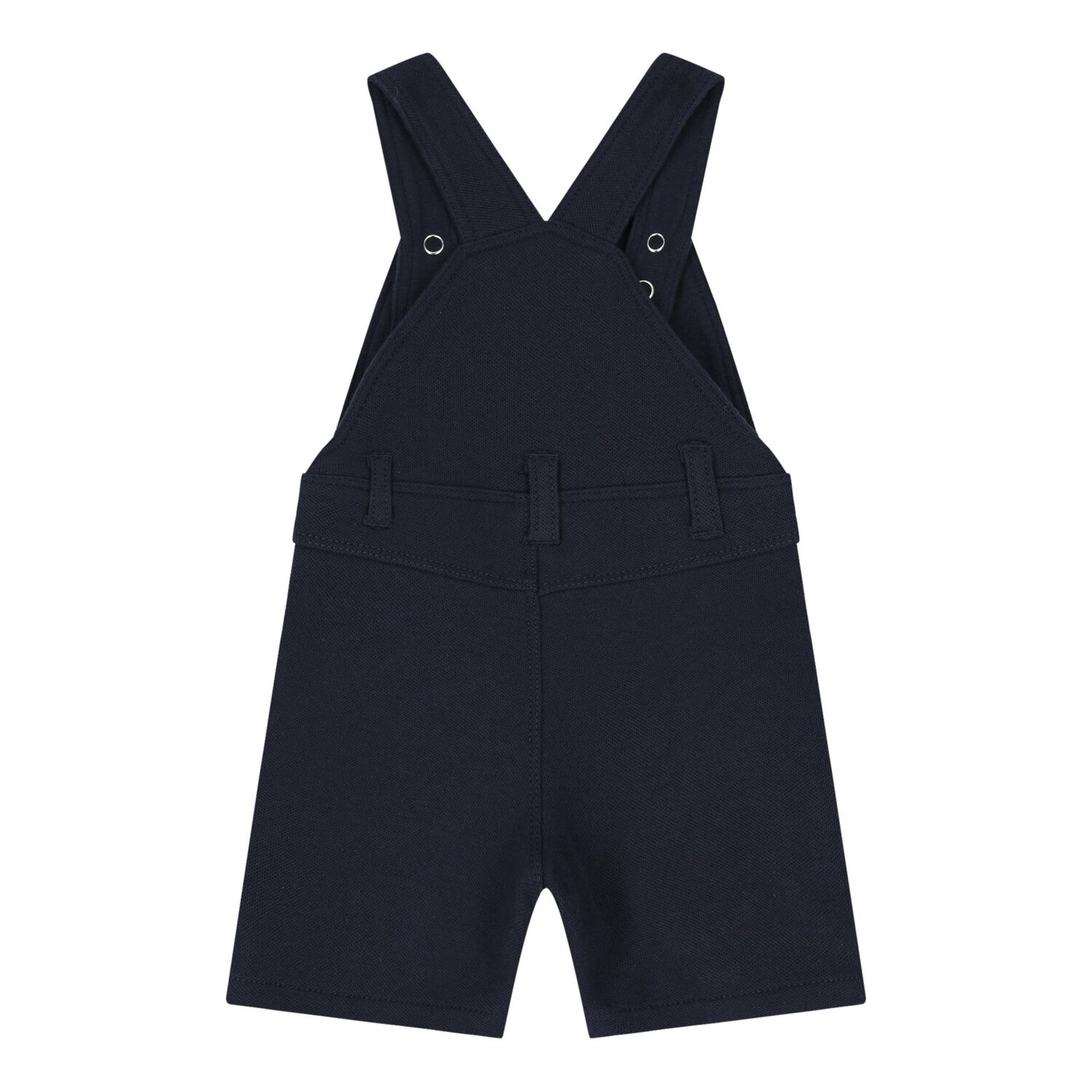 Baby Boys White & Navy Blue Logo Dungaree Set, 1, hi-res image number null