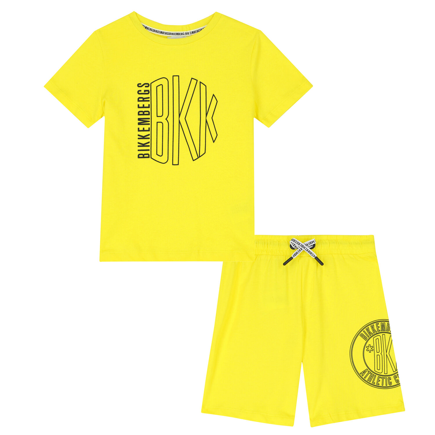Bikkembergs Boys Yellow Logo Shorts Set Junior Couture Kuwait