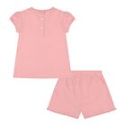 Baby Girls Pink Polo Bear Shorts Set, 1, hi-res
