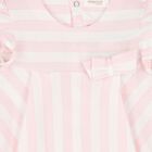 Baby Girls Pink & White Striped Dress, 1, hi-res