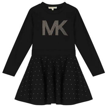 Girls Black Logo Dress