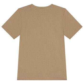 Boys Beige Logo T-Shirt