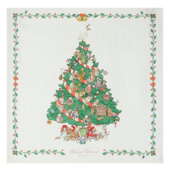 Ivory & Green Christmas Tree Swaddle Blanket