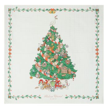 Ivory & Green Christmas Tree Swaddle Blanket