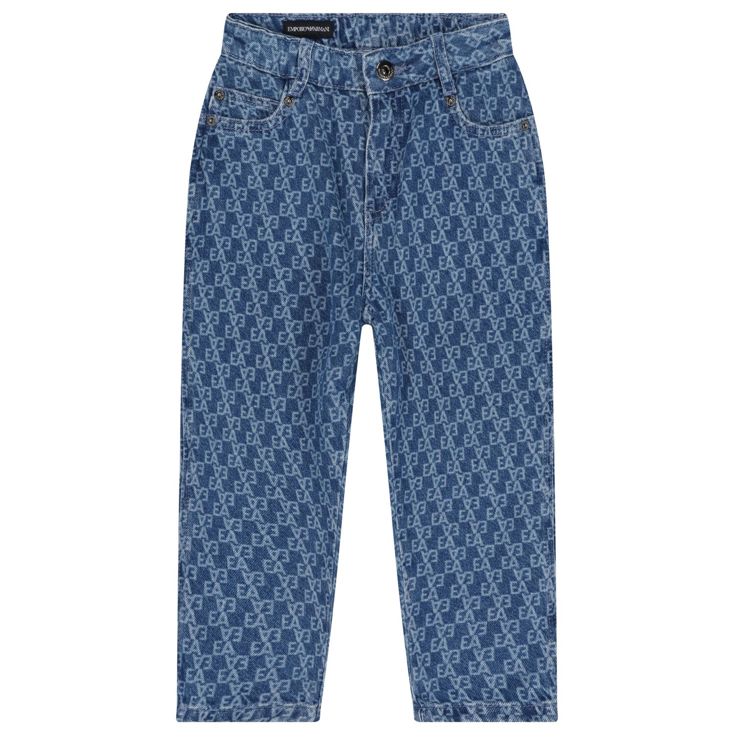 Boys Blue Denim Logo Jeans, 1, hi-res image number null