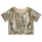 Girls Gold Sequins Top, 1, hi-res