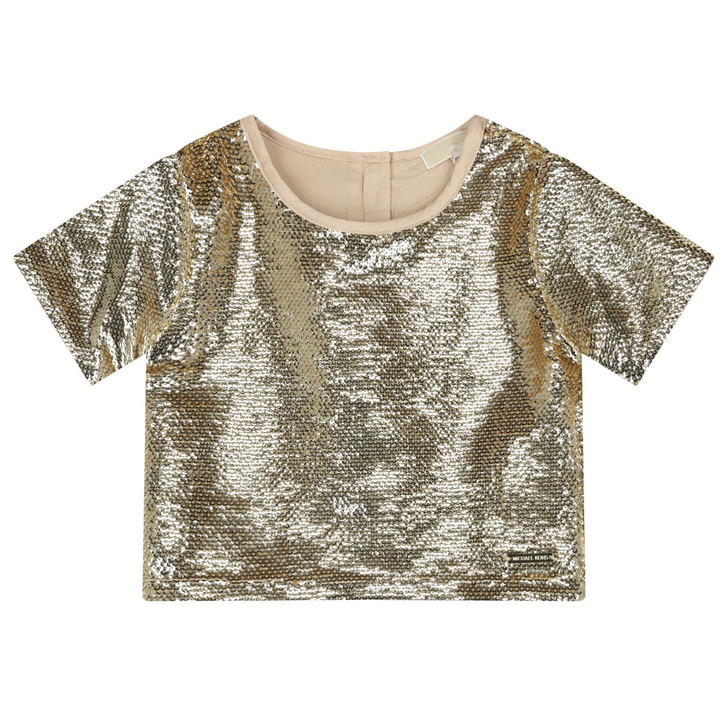 Girls Gold Sequins Top, 1, hi-res