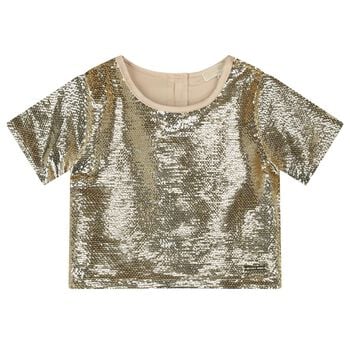 Girls Gold Sequins Top