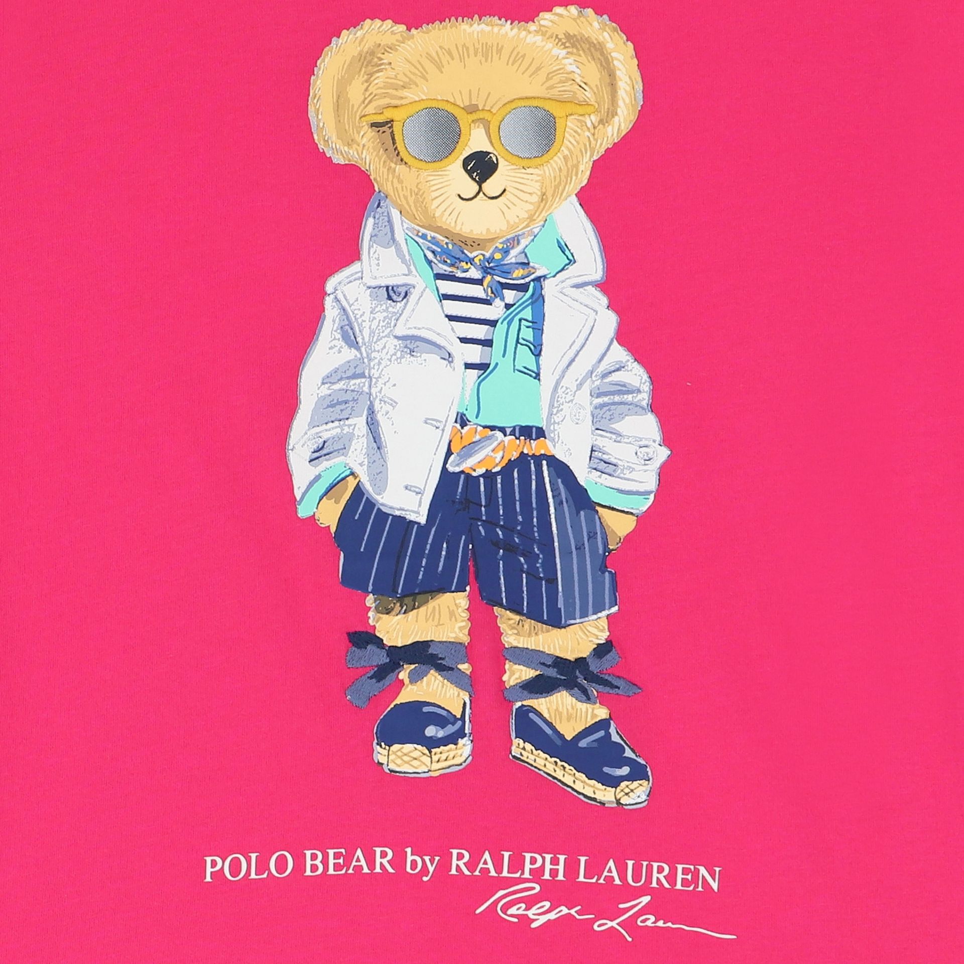 Ralph Lauren Girls Pink Polo Bear T Shirt Junior Couture USA