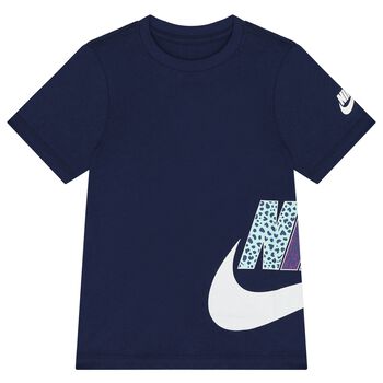 Girls Navy Blue Logo T-Shirt