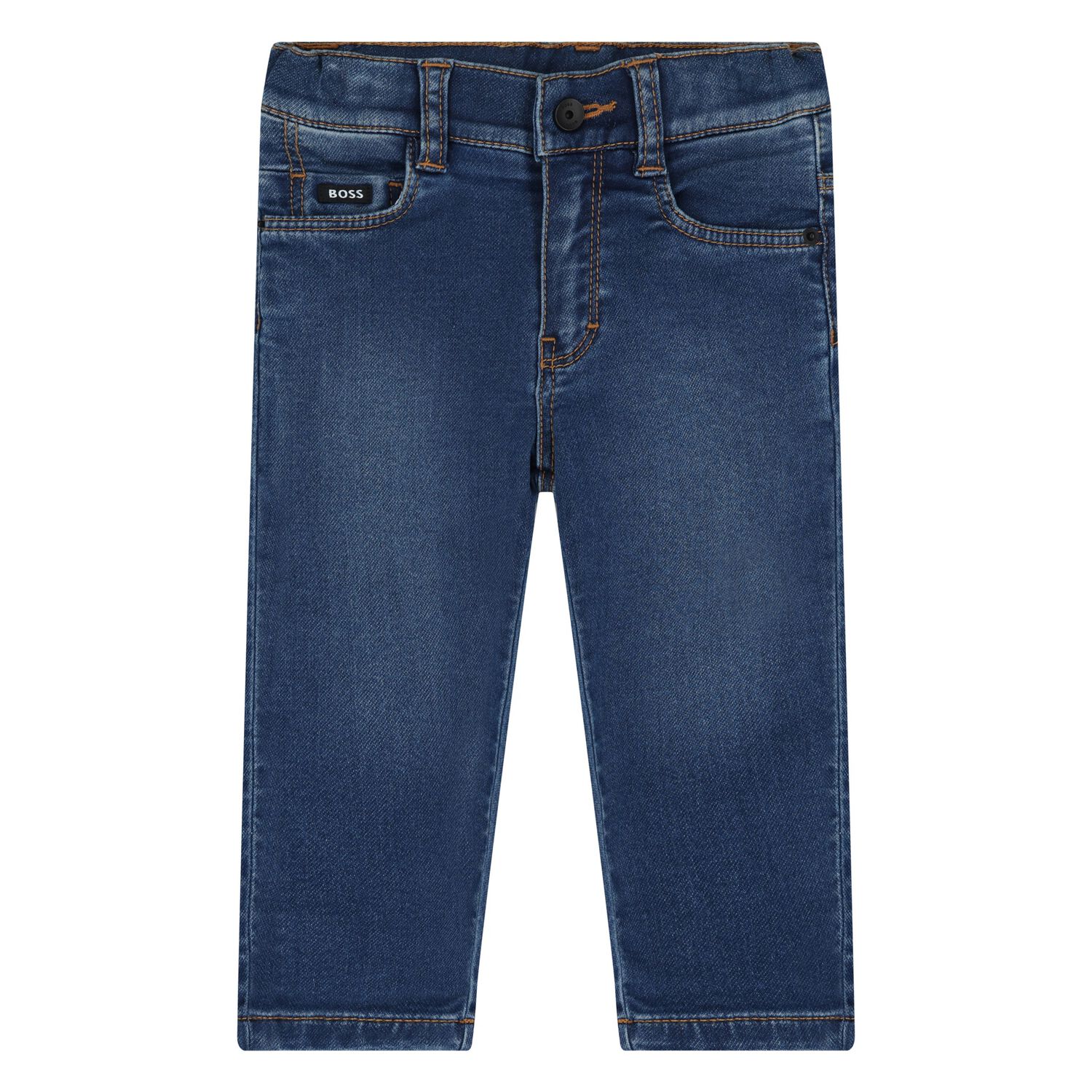 Younger Boys Blue Denim Jeans, 1, hi-res